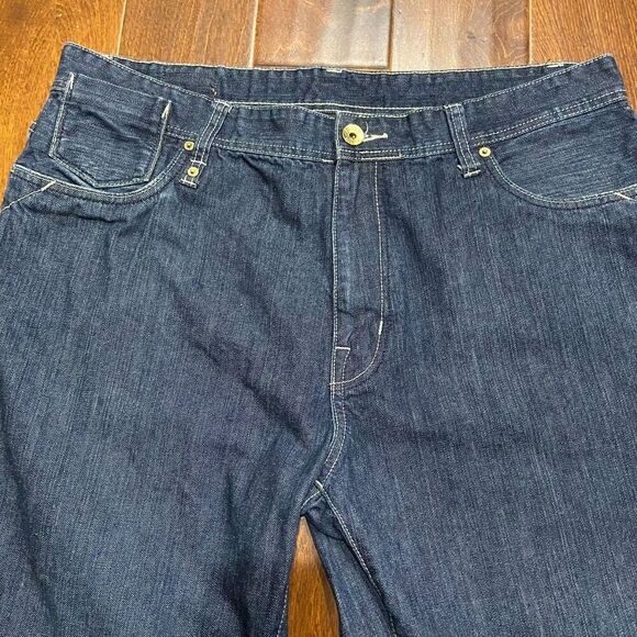 Enyce Vintage Y2K Embroidered Straight Leg Denim Blue Gold Jeans Men's 40 x 34 - Picture 3 of 11